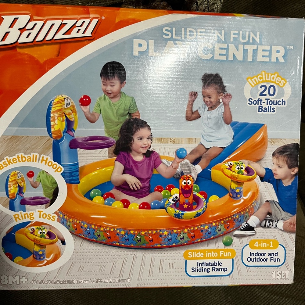 Slide N Splash Play Center - Blue and Yellow